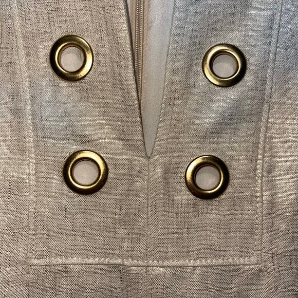 J. Crew Shift Dress Linen Gold Mini - Picture 8 of 11